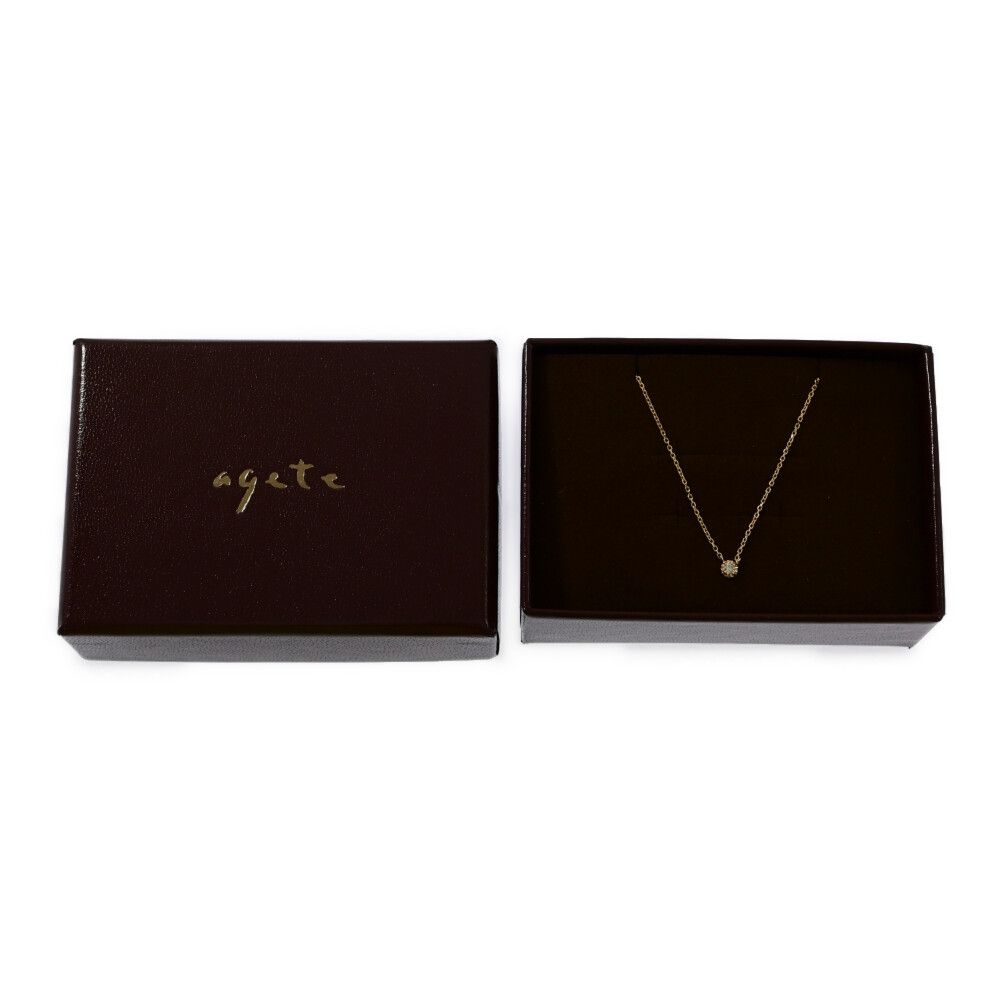 K18とダイヤ0.18ctのペンダントヘッド 0.03ct/agete アガット 4月誕生石 1P・ワンポイント