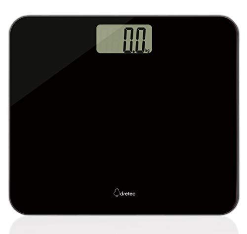 体重計【ホワイト】 dretec(ドリテック) 体重計 ボディスケール 最大150Kg 100g単位 のるだけで測定 電源操作がいらない フラット形状 測定値を固定 薄型 収納 グラッセ ブラック