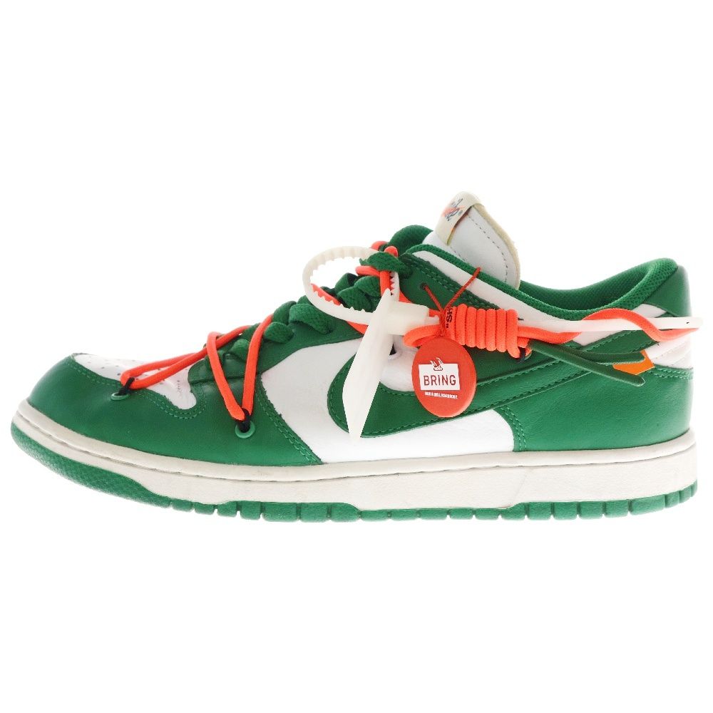 NIKE (ナイキ) ×OFF-WHITE DUNK LOW オフホワイト ダンク ローカットスニーカー ホワイト/グリーン US9.5/27.5cm CT0856-100