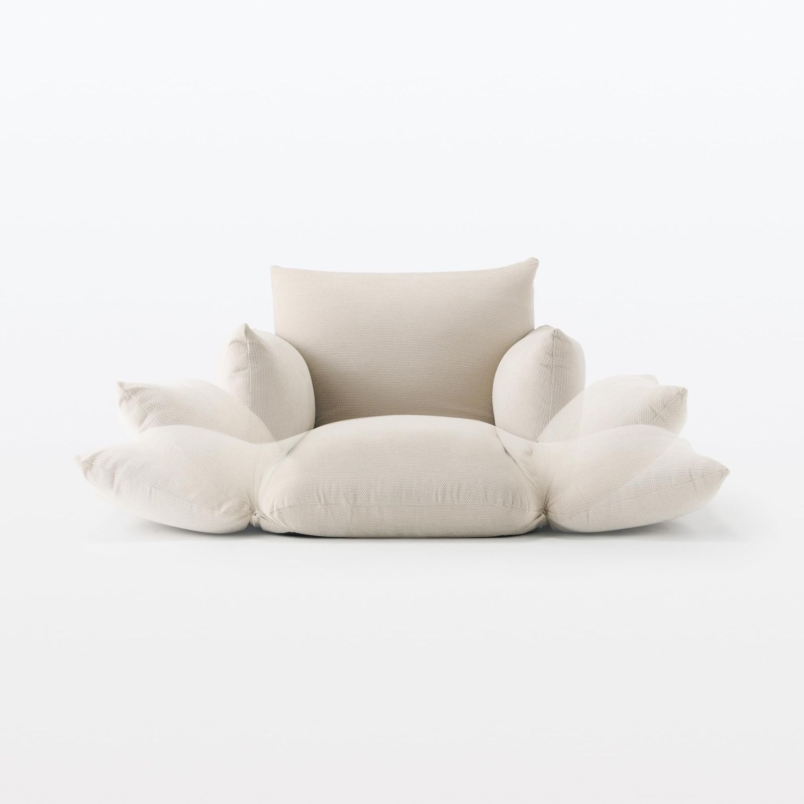 無印良品 リクライニングフロアソファ ベージュ 幅88×奥行78×高さ63cm