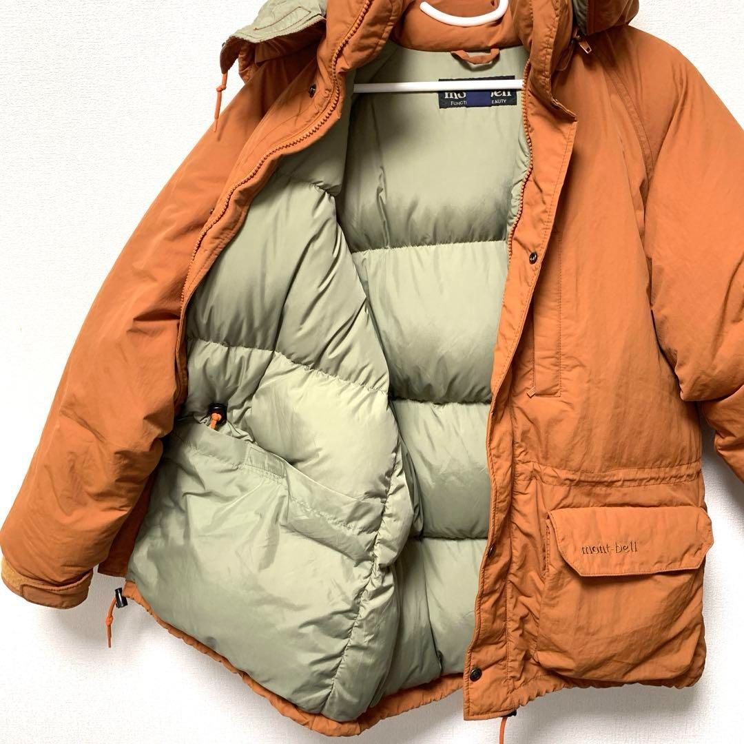 極美品】モンベル mont-bell ダウンジャケット S メンズ オレンジ