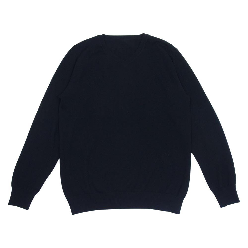 uniform experiment ユニフォームエクスペリメント UE-091033 PRESHRUNK WOOL STAR PATTERN V NECK KNIT バック スター Vネック ニット セーター ブラック系 3【中古】