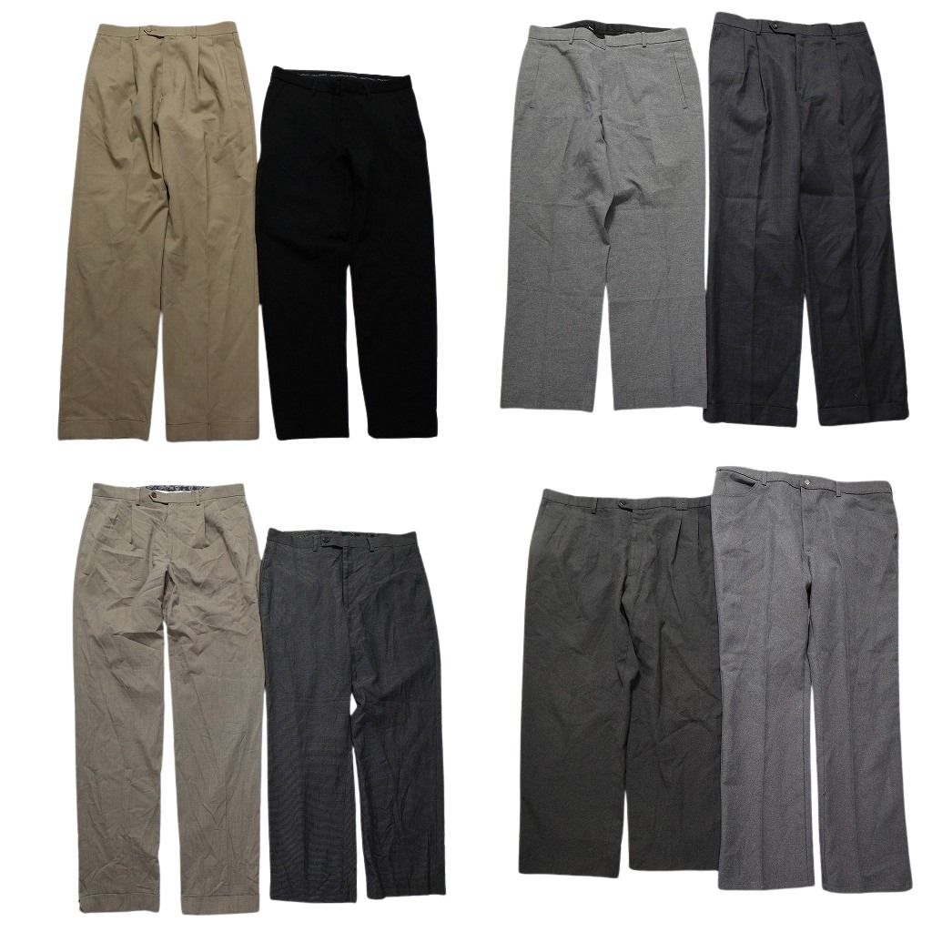 古着卸 ブランドMIX スラックス パンツ 8枚セット メンズ Ｍ |32 |33 |34 |40 |42 バーバーリーラルフローレン アルマーニ 古着 NB9838