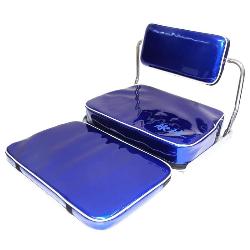 おり釣具 ヘラブナの段差クッション ワカサギ座椅子に 24氷神 ひかみ 背もたれ付き 座椅子 ブルー ori-782104