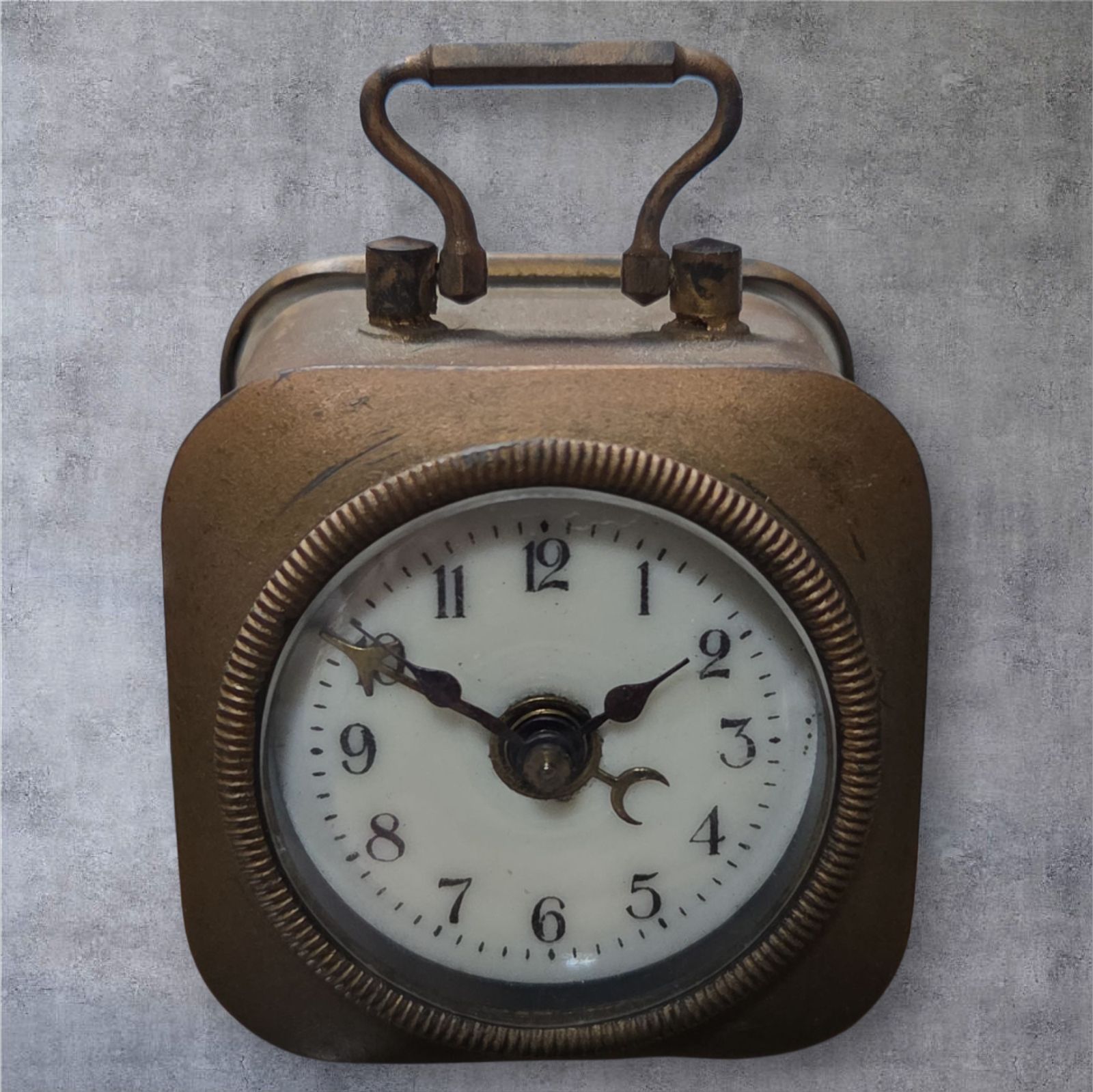 ドイツ製 古時計 ゼンマイ式 目覚まし時計 小型 機械式時計 時代物 レトロ アンティーク 古美術 骨董 Kj25 出西 5