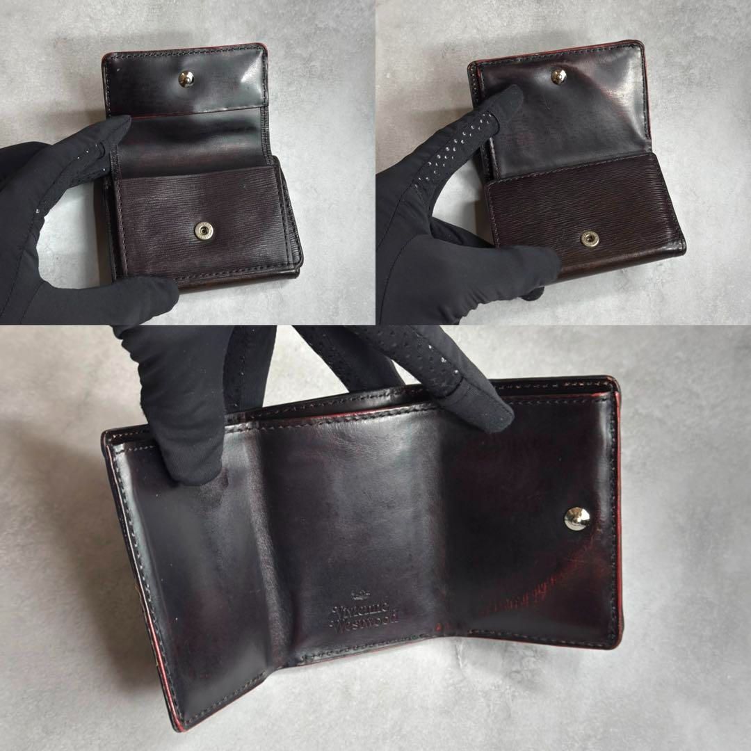 ヴィヴィアンウエストウッド　アドバン　ミニ　三つ折り財布　ダークブラウン 良品✨ ヴィヴィアンウエストウッド アドバン ミニ 三つ折り財布