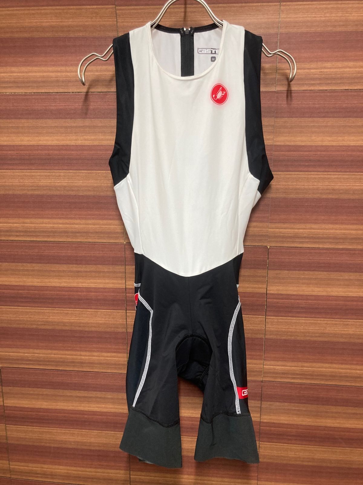 IP947 カステリ CASTELLI ROSSO CORSA ビブショーツ 白 黒 M
