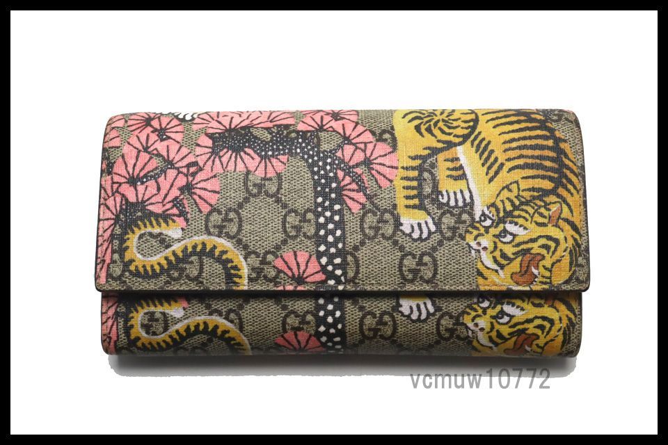 近年モデル希少美中古□GUCCI GGスプリーム ベンガルタイガー レザー 2つ折り長財布 グッチ□0912ud3018-1M - メルカリ