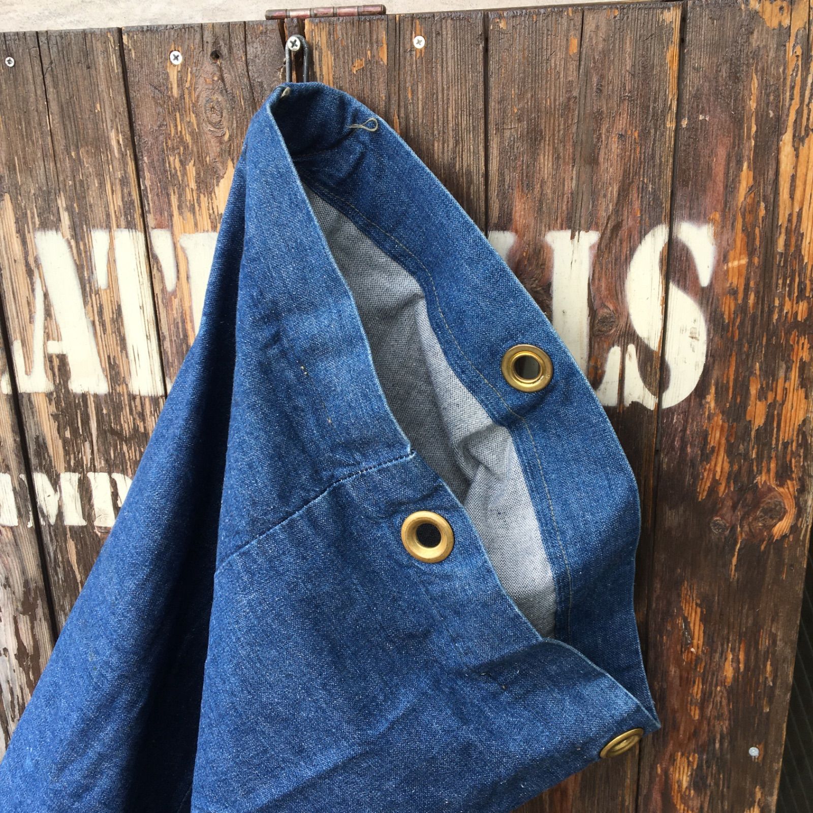 70s Vintage Local Made Denim Duffel Bag ビンテージ デニム ダッフルバッグ ミリタリー 民間用