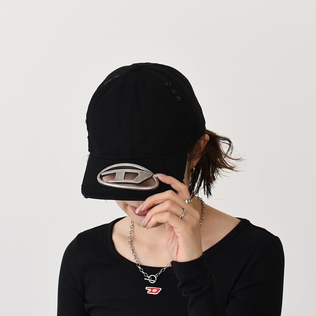 【可愛いダメージ♪】DIESELディストレストベースボールキャップ DIESEL ディーゼル 帽子 キャップ C-BEAST-A1 ベースボール