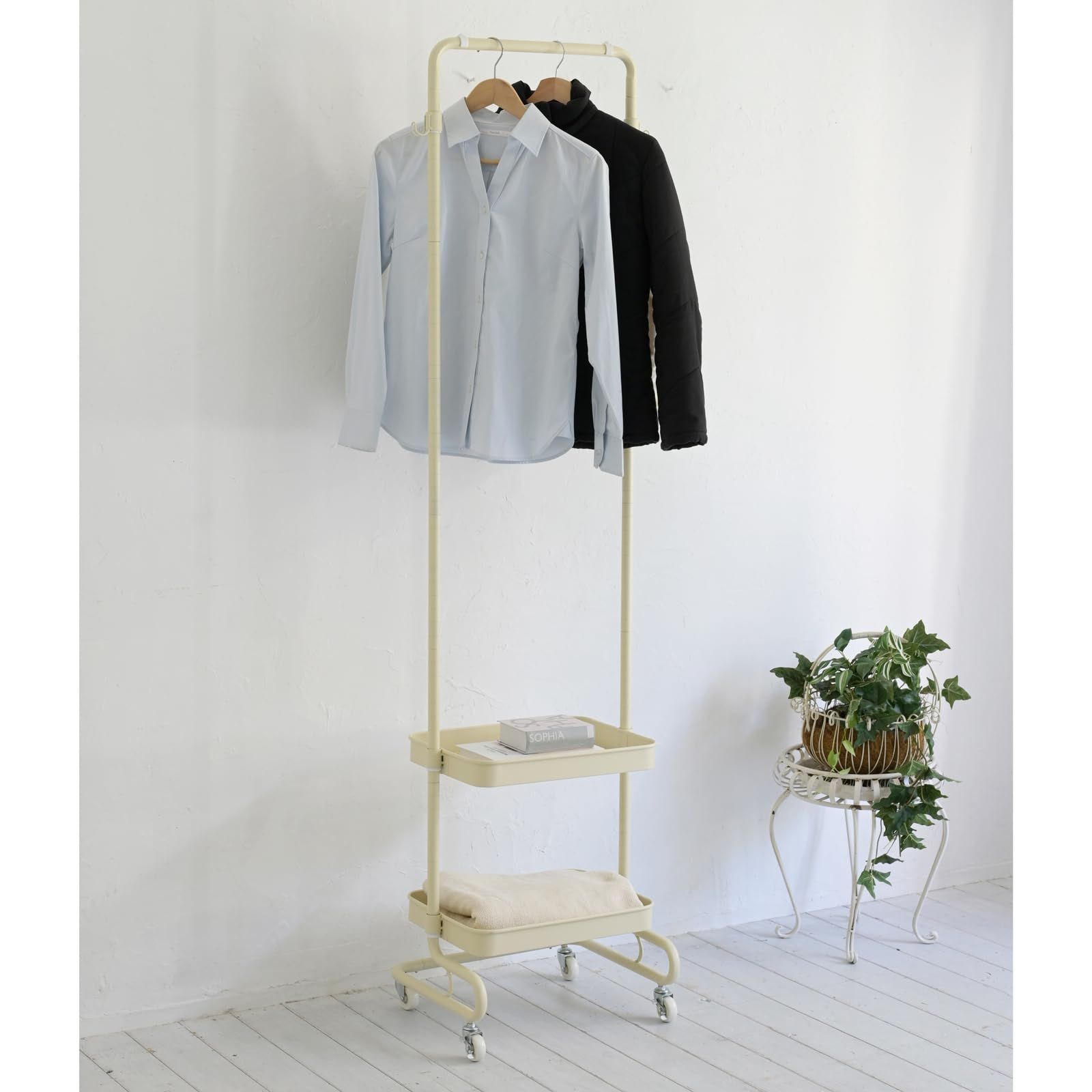 山善(YAMAZEN) ハンガーラック 頑丈 2段 クロム YIH-2S(CH)