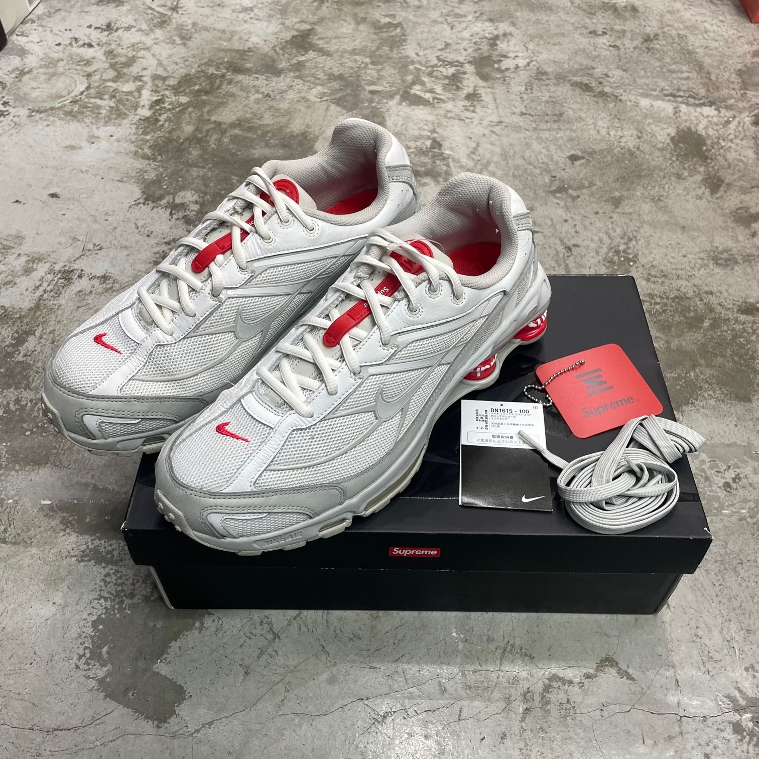 SUPREME NIKE 22SS Shox Ride 2 White/Grey Fog-Flat Platinum