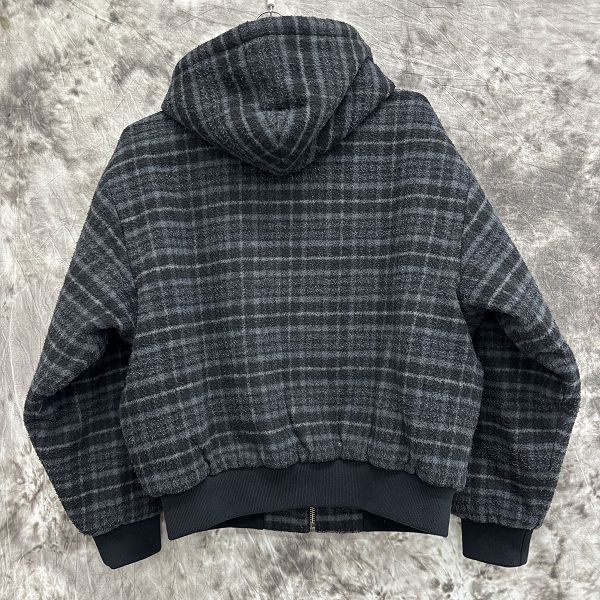 Supreme Plaid Wool Hooded Work Jacket