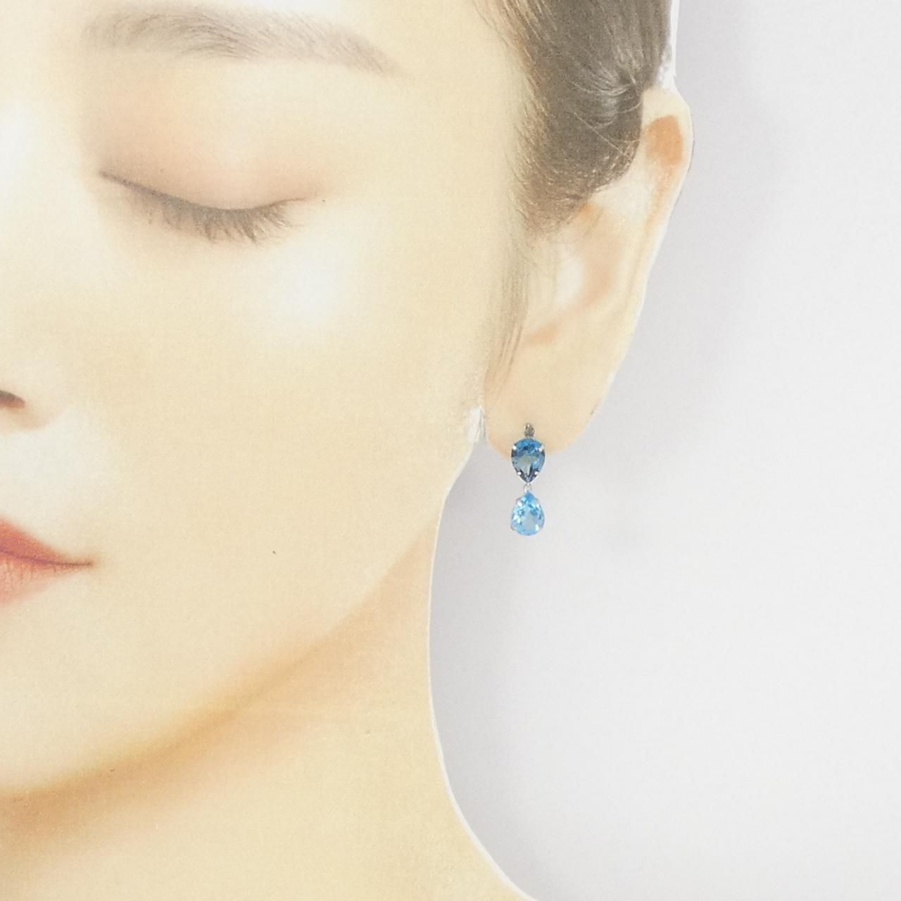 K18WG ブルートパーズ ピアス 4.80CT - メルカリ 