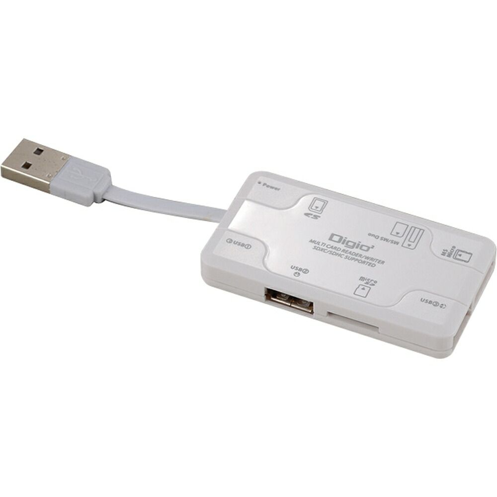 ナカバヤシ USB2.0マルチカードリーダー・ライター ホワイト CRW-5M53W （1点）