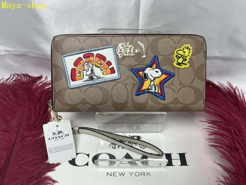 コーチ COACH 長財布 財布  スヌーピー コラボ ロング ジップ ウォレット シグネチャー キャンバス ウイズ スヌーピー プレゼント  ギフト 贈り物 長財布 レディース 新品未使用 ブランド ファッションC4598 C236 11