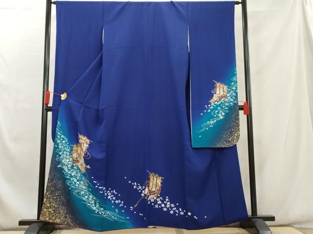 平和屋着物□豪華振袖 几帳舞花文 暈し染め 金彩 正絹 逸品