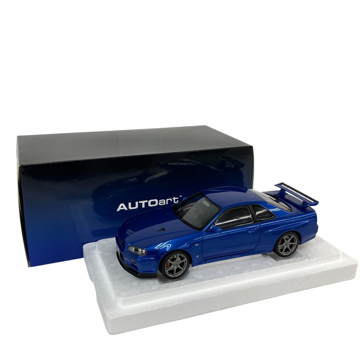 AUTOart オートアート 1|18 日産 スカイライン GT-R R34 Vスペック II ベイサイドブルー ミニカー N10007805