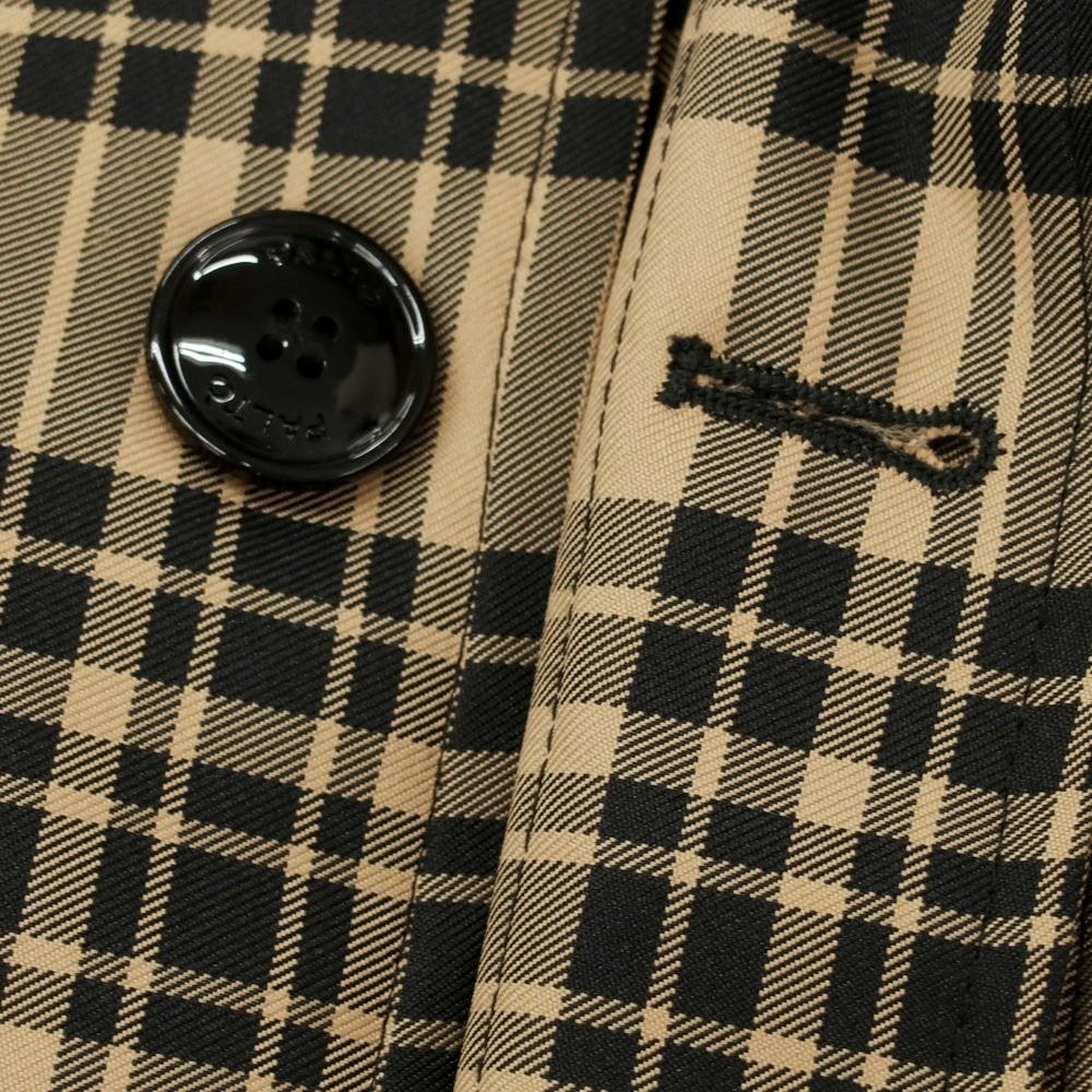 中古】パルト PALTO ポリエステル チェック ベルテッド ステンカラー