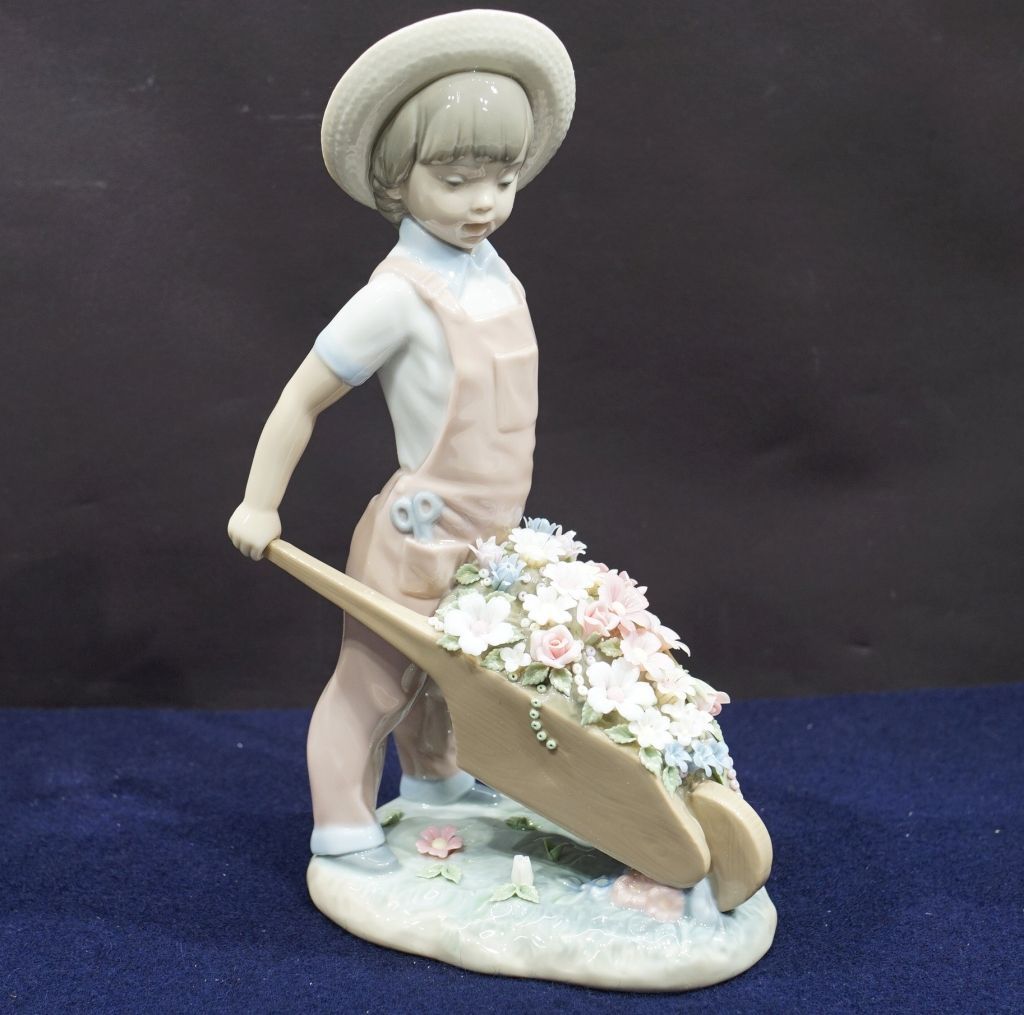 【定番高評価】リヤドロ LLADRO 「花車を押す少女」新品！　　　　　超人気！ 置物