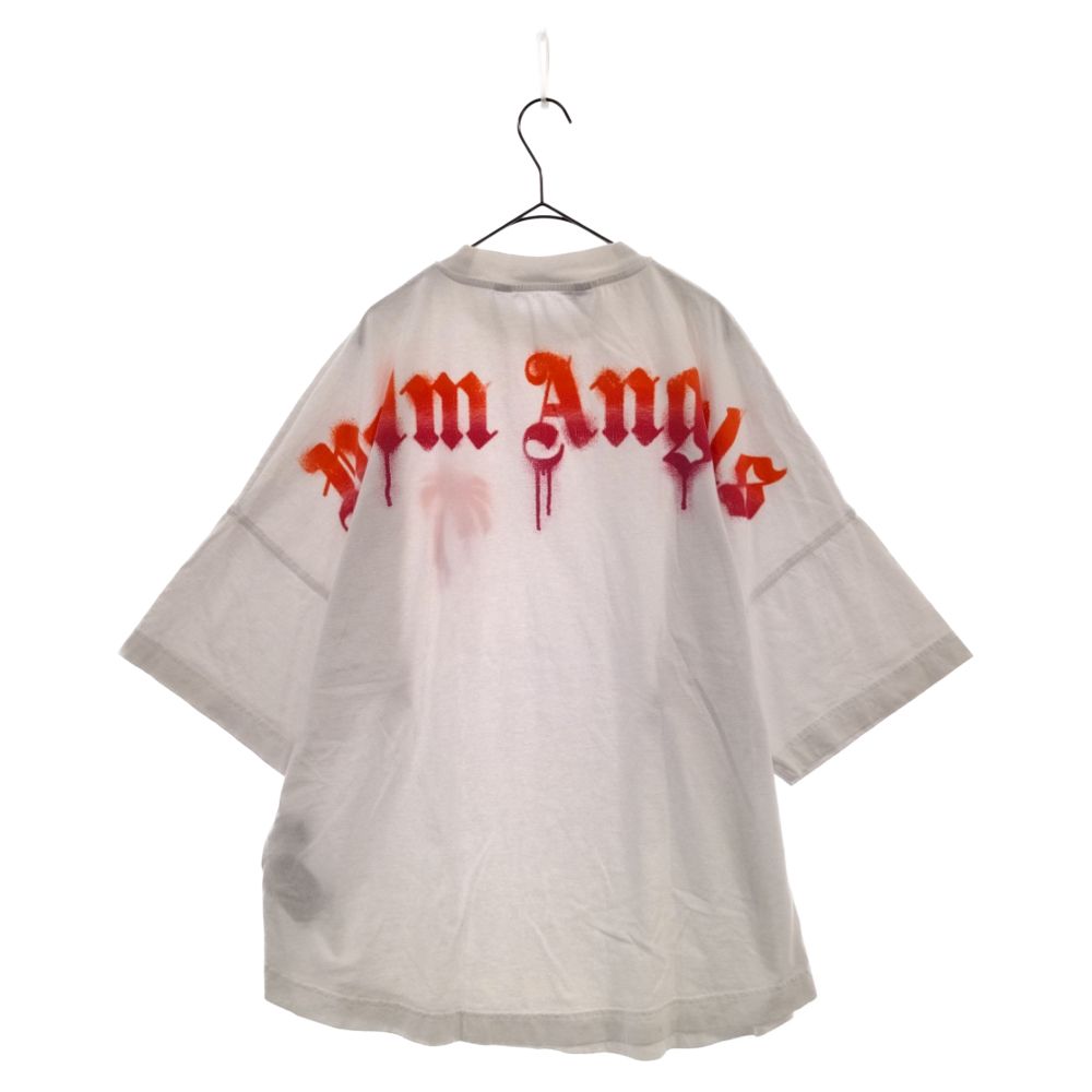 Palm Angels (パームエンジェルス) 22AW SPRAYED PALM LOGO OVER TEE PMAA002F22JER004  スプレーロゴプリントクルーネック半袖Tシャツ カットソー ホワイト - メルカリ