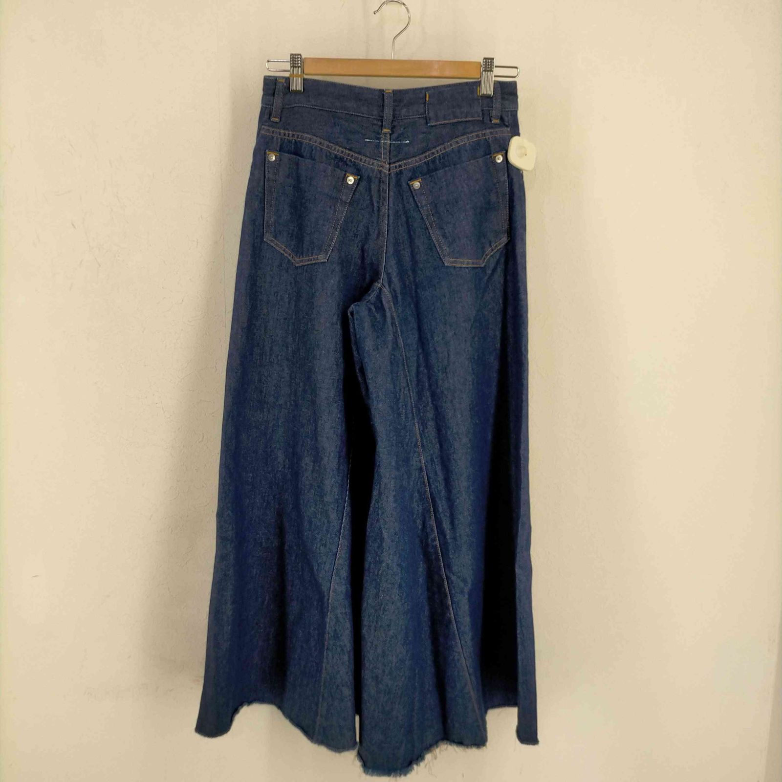 エムエムシックス メゾンマルジェラ MM6 Maison Margiela 17SS カットオフ ワイドデニムパンツ レディース EUR：38