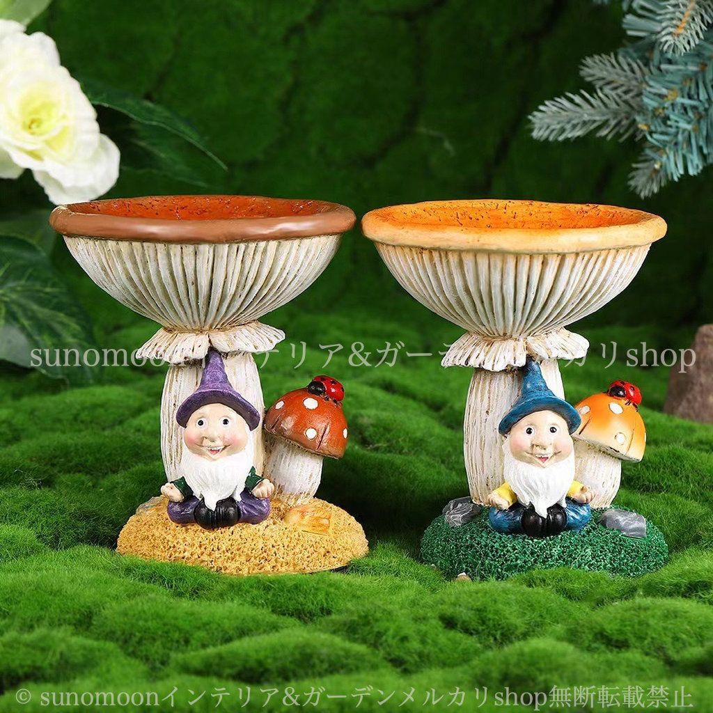 庭の装飾 お洒落 ガーデンインテリア ドワーフ 餌箱 小人 鳥 雑貨 プラスチック バードフィーダー インテリア ガーデン ガーデニング ガーデン雑貨 4-7 庭 キノコ バードウォッチング ガーデンオブジェ おしゃれ 野鳥