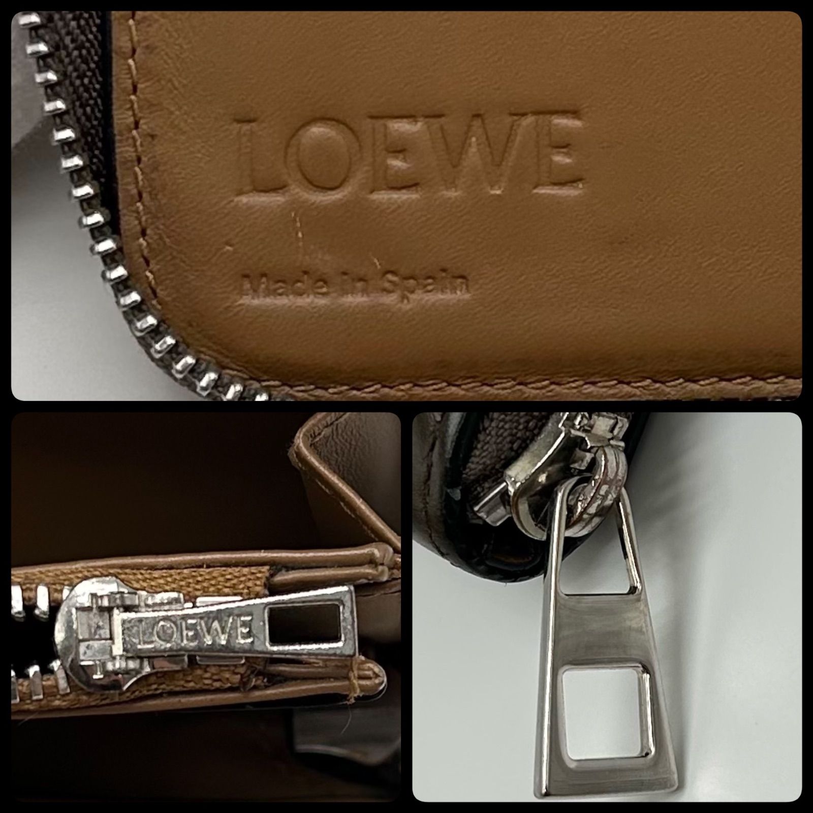美品 LOEWE ロエベ 長財布 オーガナイザー アナグラム ラウンドジップ 
