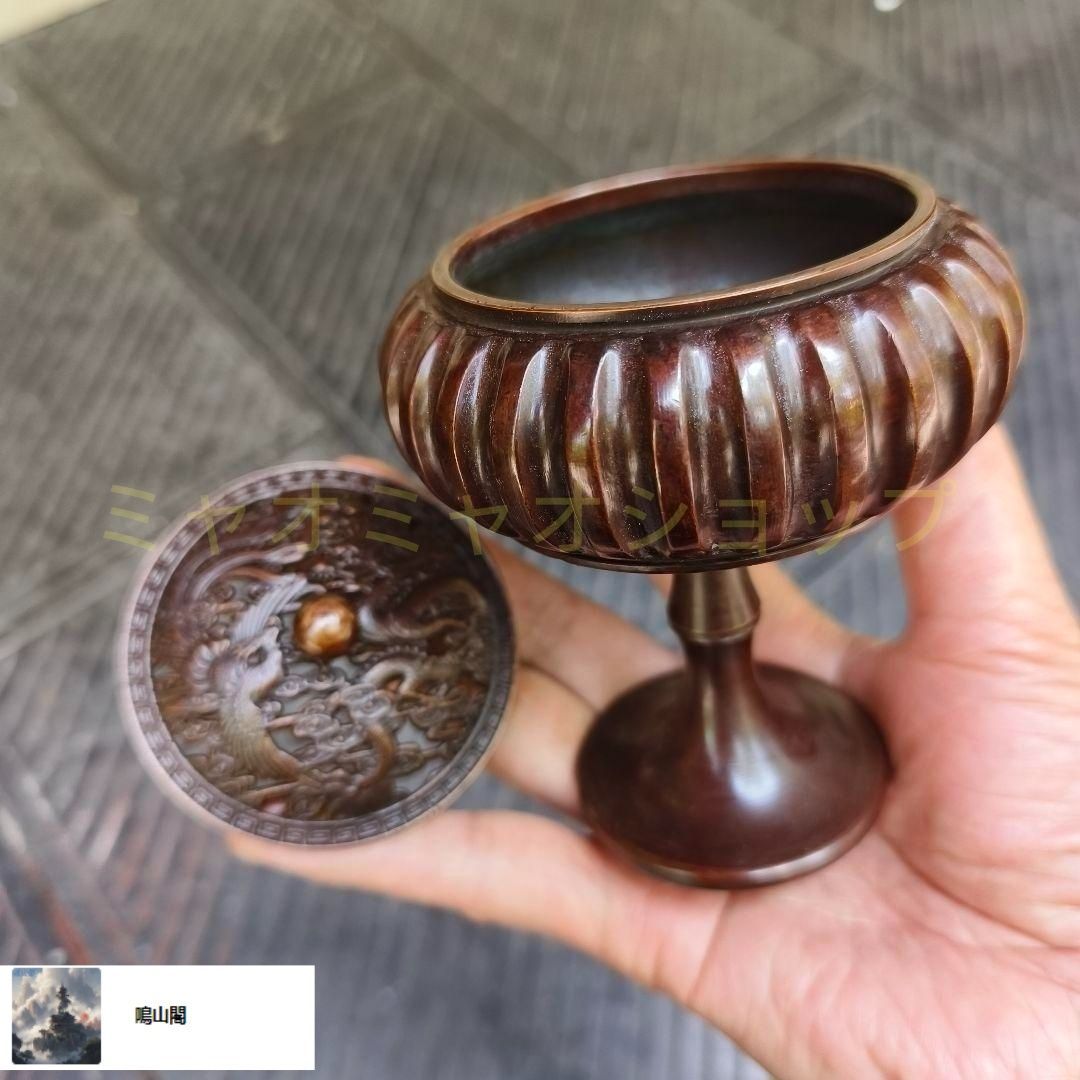 銅器 香炉 南瓜高脚盤香炉 傅山炉 応接間 茶室香薫炉 香道具 装飾品工芸品置物 銅器 香炉 南瓜高脚盤香炉 傅山炉 応接間 茶室香薫炉 香道具