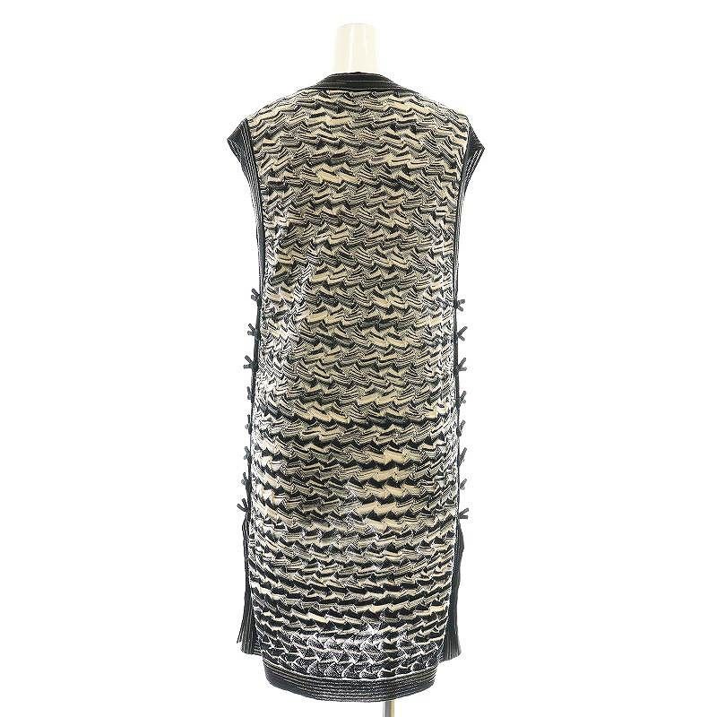 ミッソーニ MISSONI 半袖ワンピース Vネック 42 総柄 ミッソーニ MISSONI 総柄 ストレッチニット Vネック ワンピース
