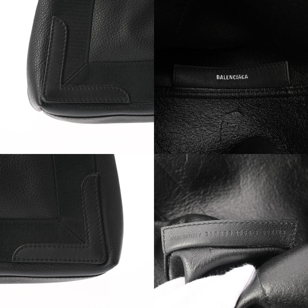 バレンシアガ ネイビーカバス S ブラック 339933 レディース キャンバス レザー ハンドバッグ DECORATOM_COM_BR