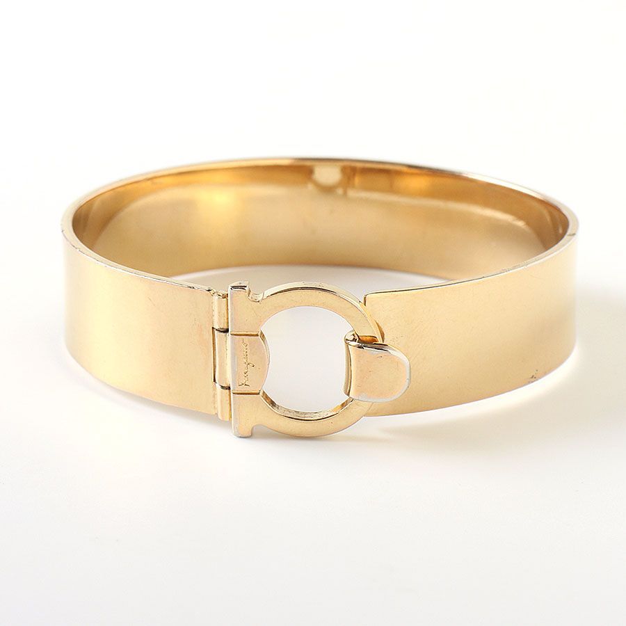 美品！人気！サルヴァトーレフェラガモ　ガンチーニ　バングル　レッド/ゴールド MFI25037 Salvatore Ferragamo サルヴァトーレフェラガモ バングル