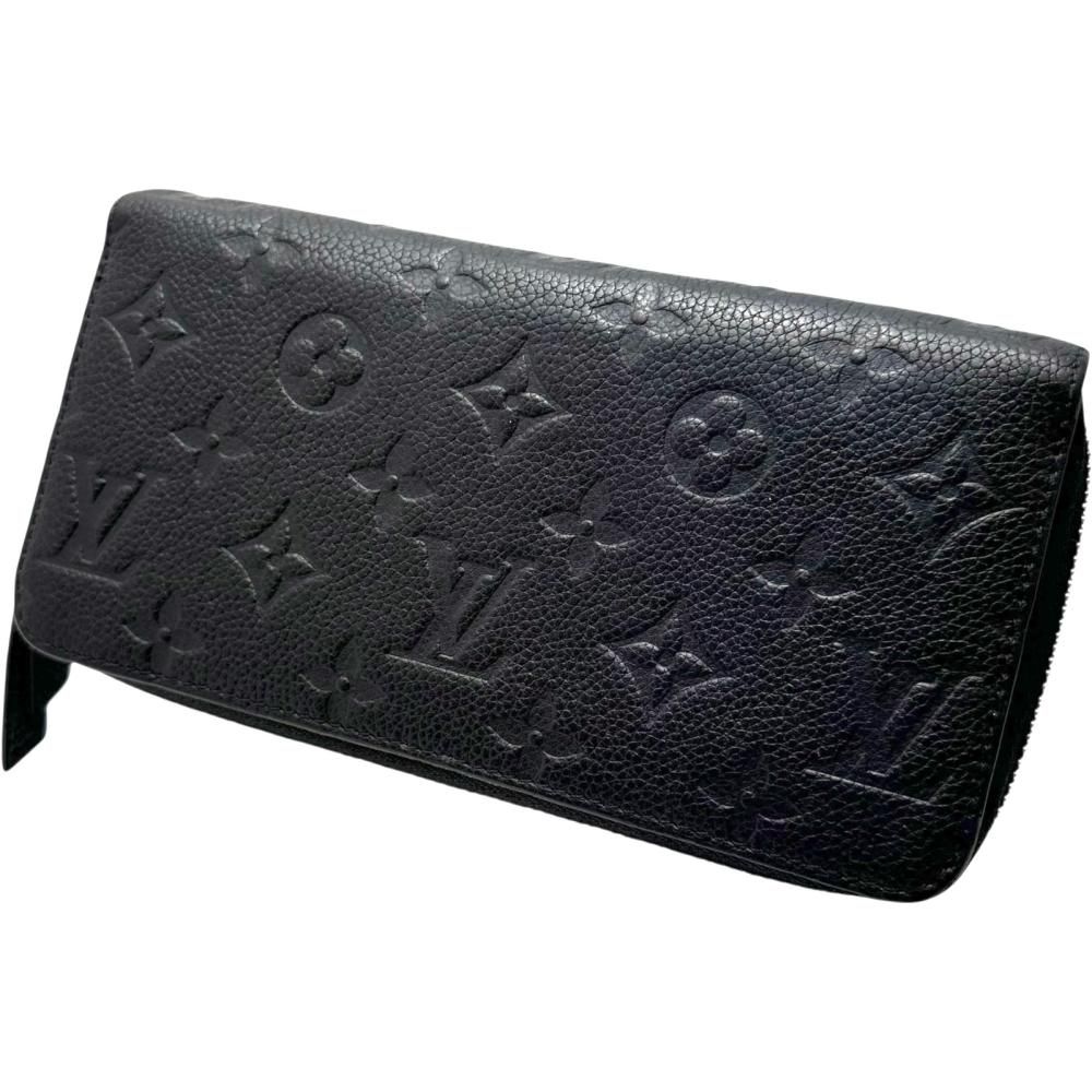LOUIS VUITTON|ルイ ヴィトン ジッピーウォレット モノグラムアンプラント M61864 長財布 レザー ノワール ブラック ゴールド金具 ユニセックス 真子質店 BL