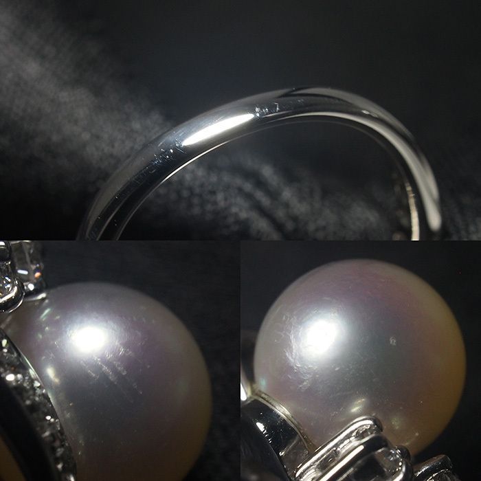 タサキ TASAKI パール/8mm ダイヤ/0.2ct リング Pt900 タサキ TASAKI パール/8mm ダイヤモンド/0.2ct デザイン リング