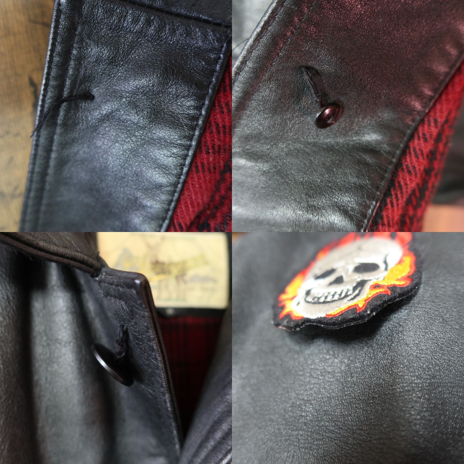 80s～ Vintage 希少 US古着☆Chevignon ジェビニオン レザーカーコート