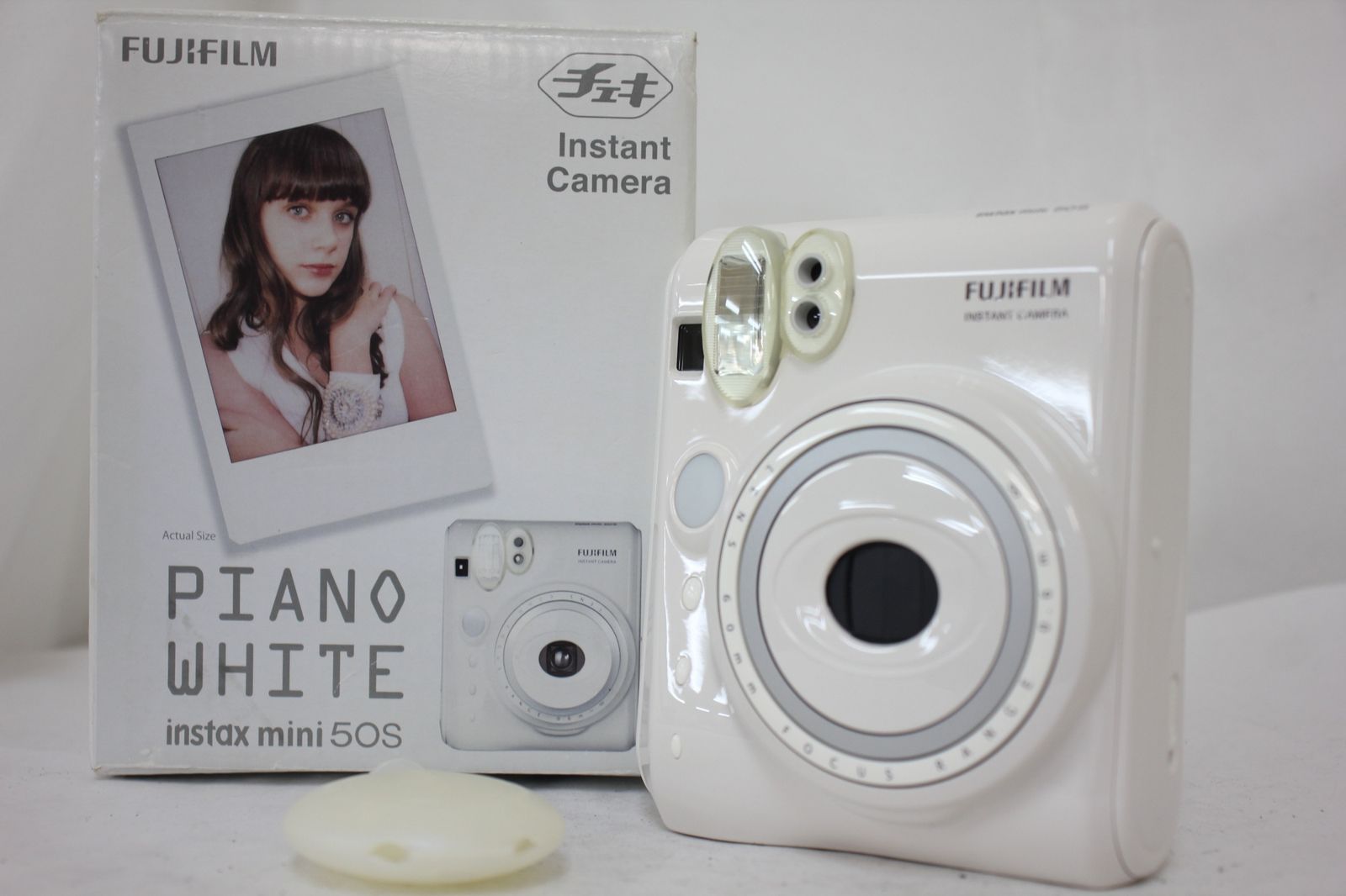 返品保証 元 き フジフィルム Fujifilm instax mini 50S PIANO WHITE 60mm 説明書付き チェキ e2698