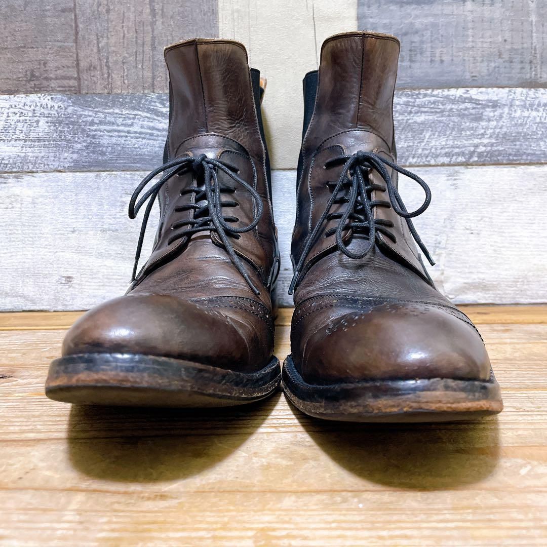 ALFREAD BANNISTER IN アルフレッドバニスター イン レースアップブーツ サイドゴア 本革 ブラウン