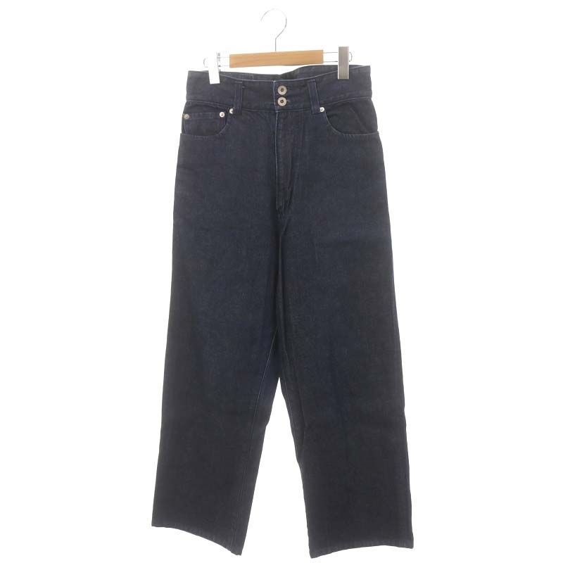 チノ CINOH HI-WAIST WIDE DENIM ハイウエストワイドデニムパンツ ジーンズ ジッパーフライ 26 紺 ネイビー /DO ■OS