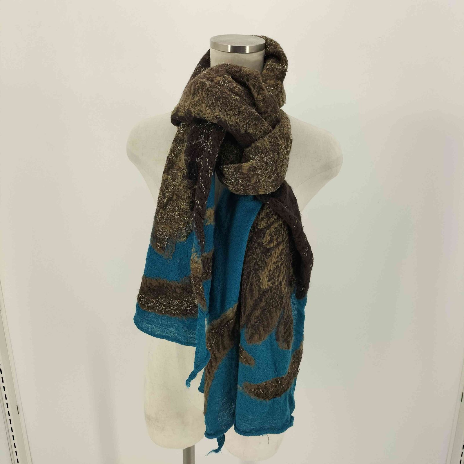  キャピタル KAPITAL 縮絨ウール ラメ 大鷲 マフラー 大判 メンズ 表記無 ストール 小物