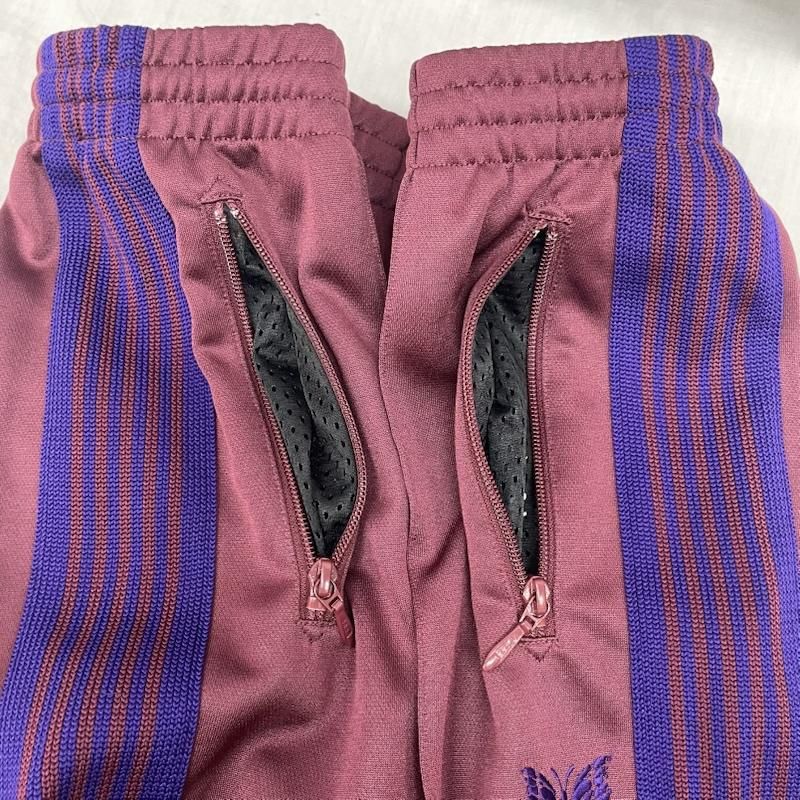 Needles ニードルス その他ボトムス NS248 ニードルス ブーツカット トラック パンツ ポリエステル BRD 刺繡 ワインレッド GULLKHAN_COM