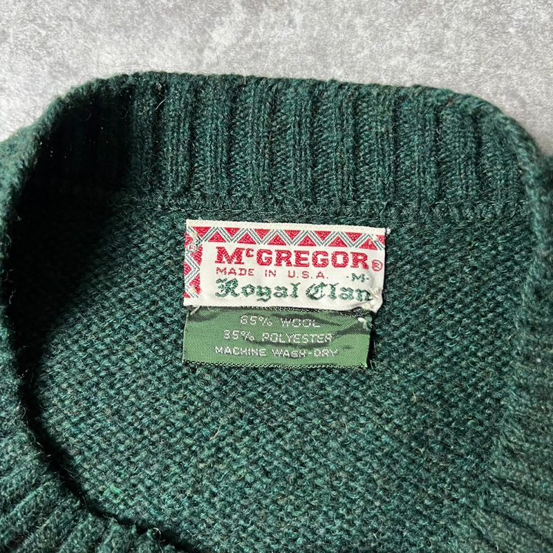 McGregor マックレガー　70s カーディガン L 赤/緑 50s 60s vintage McGREGOR LAND OF MIDNIGHT SUN Designed by
