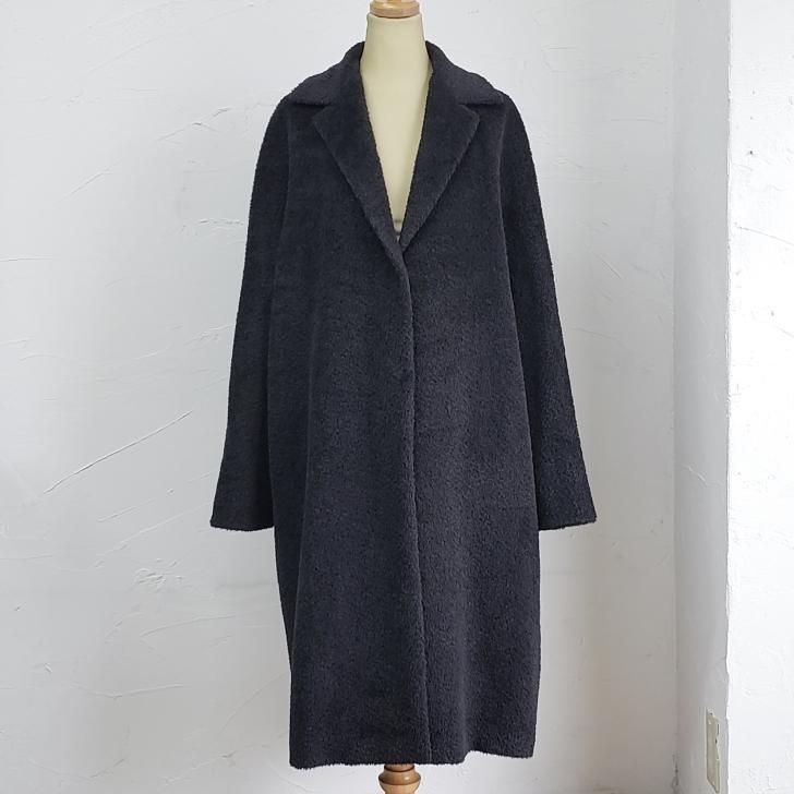 アニオナ AGNONA ☆ アルパカ ウール ロングコート 44 伊製