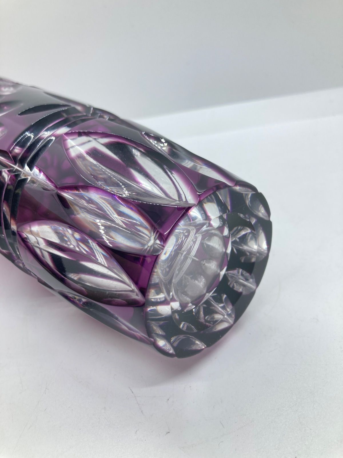 【美品】ボヘミアクリスタル　花瓶　チェコスロバキア チェコスロバキアのカリグラス手作り工芸品、ボヘミアクリスタル花瓶