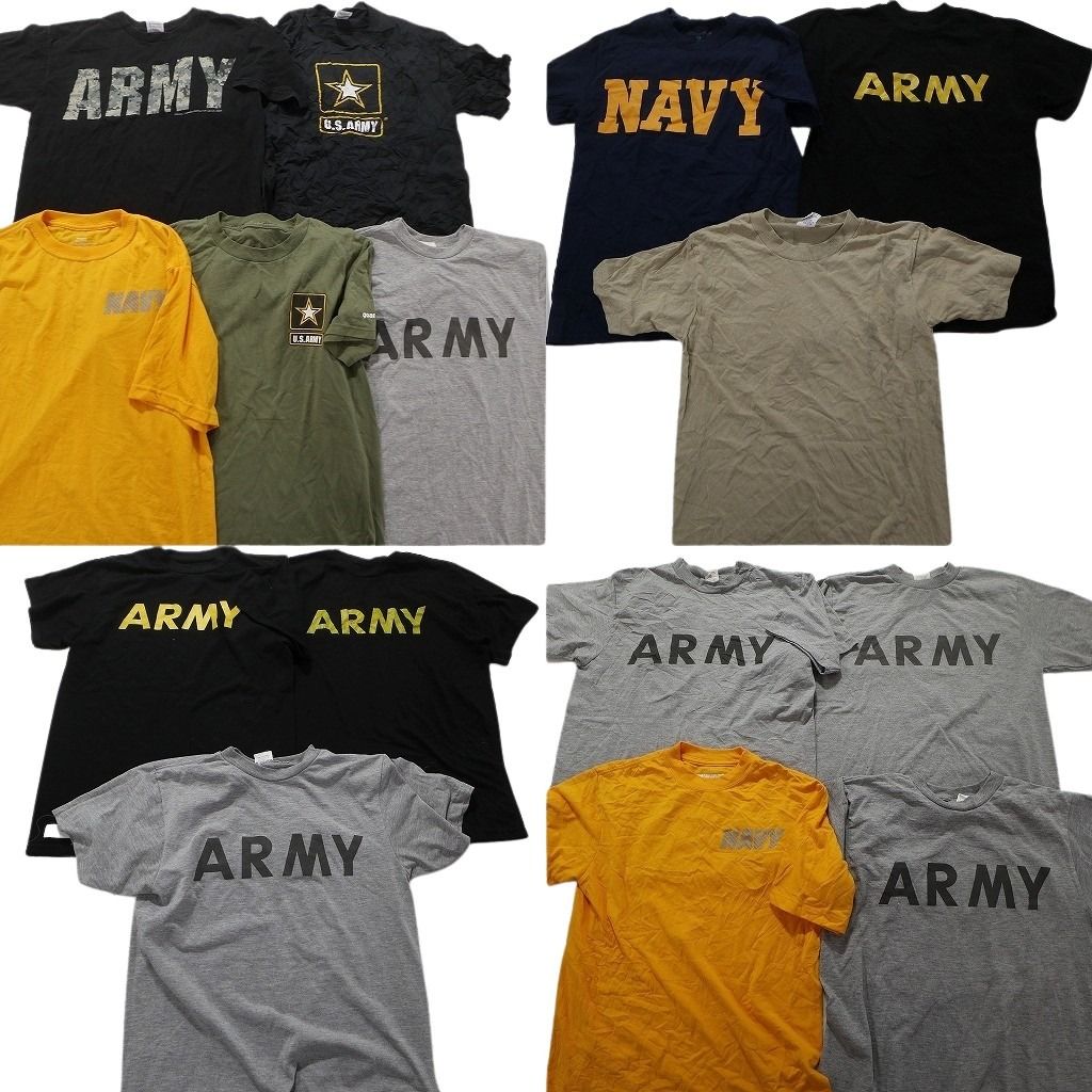 古着卸 まとめ売り 米軍実物・民間MIX ミリタリー 半袖Tシャツ 15枚セット (メンズ S /M ) ARMY US NAVY グレー ブラック  MU9252 - メルカリ