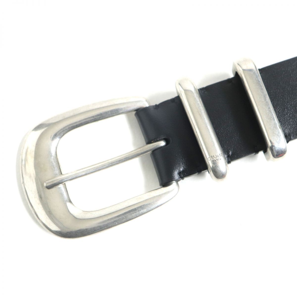 定73700円 CELINE ロゴウエスタン レザーベルト 90 箱・袋付 定73700円 CELINE ロゴウエスタン レザーベルト 90 箱・袋付