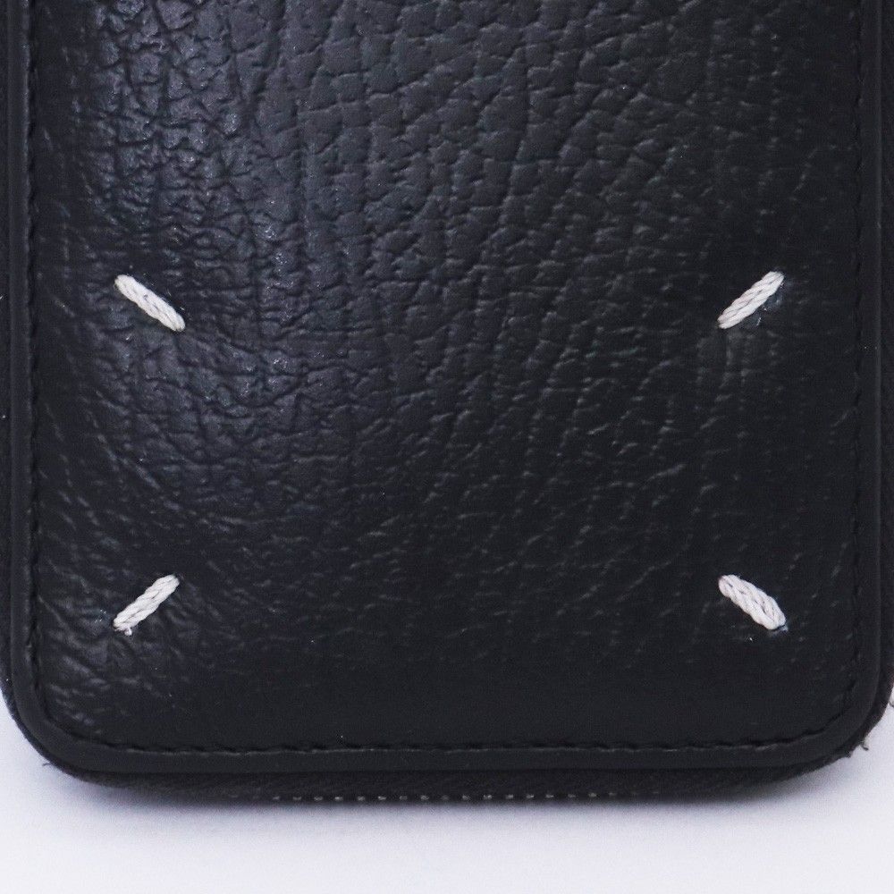 MAISON MARGIELA 4ステッチ ラウンドジップ ウォレット ブラック