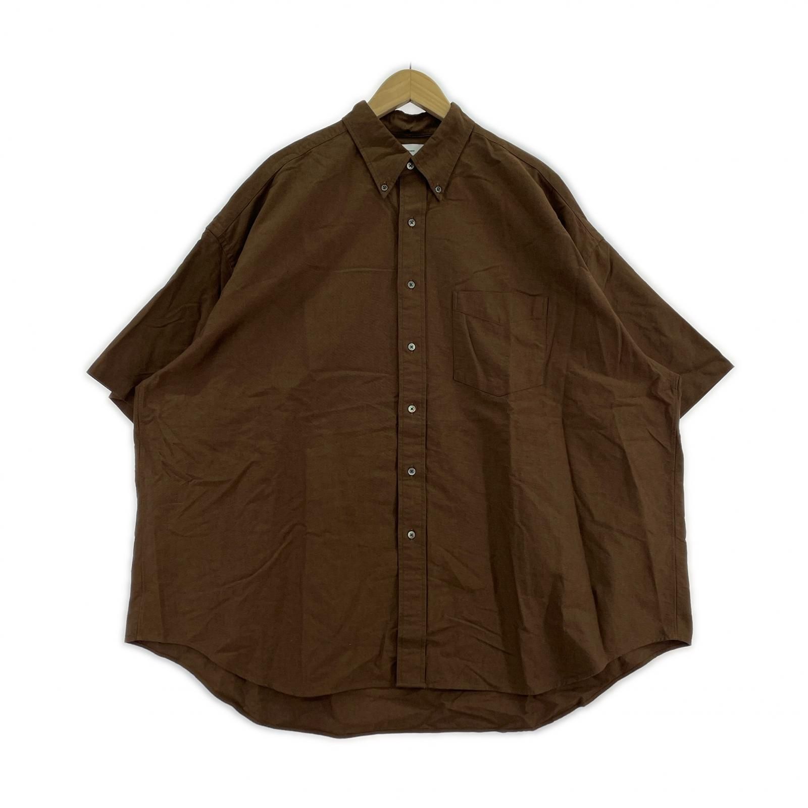 graphpaper Oxford S|S Oversized B.D Shirt 半袖ｼｬﾂ ﾌﾞﾗｳﾝ GM2