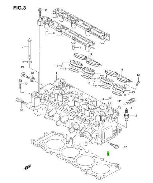 スズキ 純正 GSX-R1000 GSX-S GSX-R 750 ガスケット シリンダヘッド ENGINE CYLINDER HEAD GASKET SUZUKI 未使用 Genuine OEM JDM