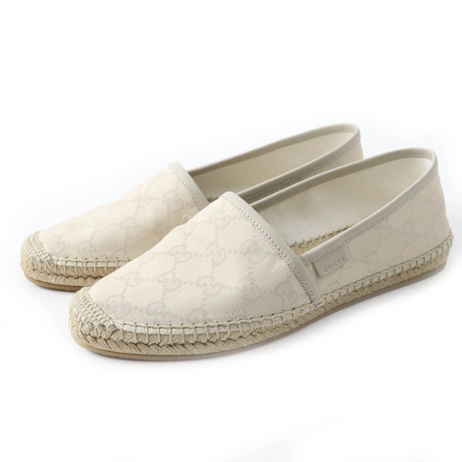 未使用品◎GUCCI グッチ 466902 GGキャンバス レザー エスパドリーユ 