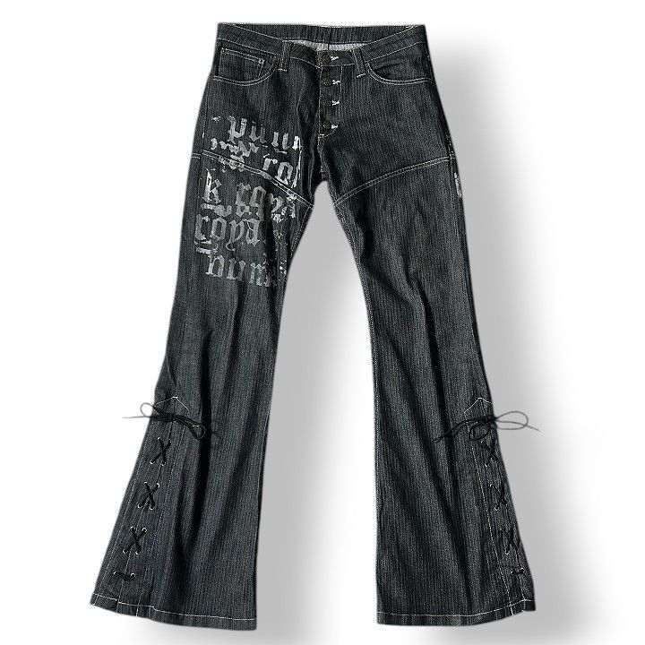 TORNADO MART トルネードマート レースアップフレアデニムパンツ